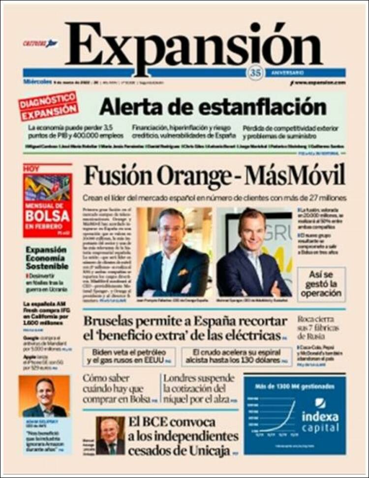 Portada de Expansión (Espa&ntilde;a)