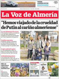 Portada de La Voz de Almería (España)