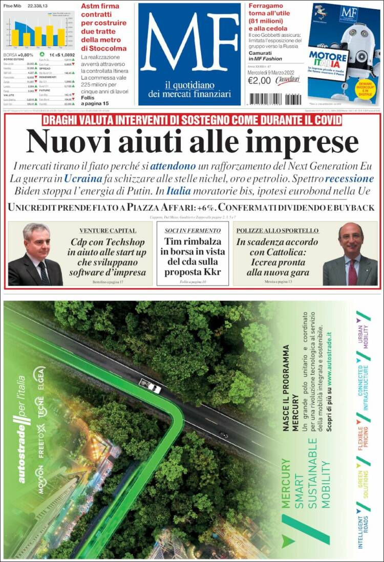 Portada de Milano Finanza (Italia)