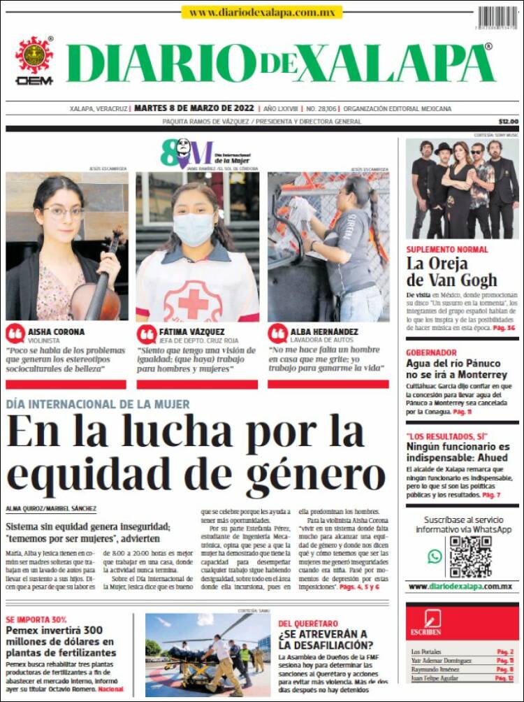 Portada de Diario de Xalapa (M&eacute;xico)