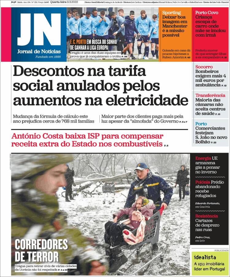 Portada de Jornal de Notícias (Portugal)