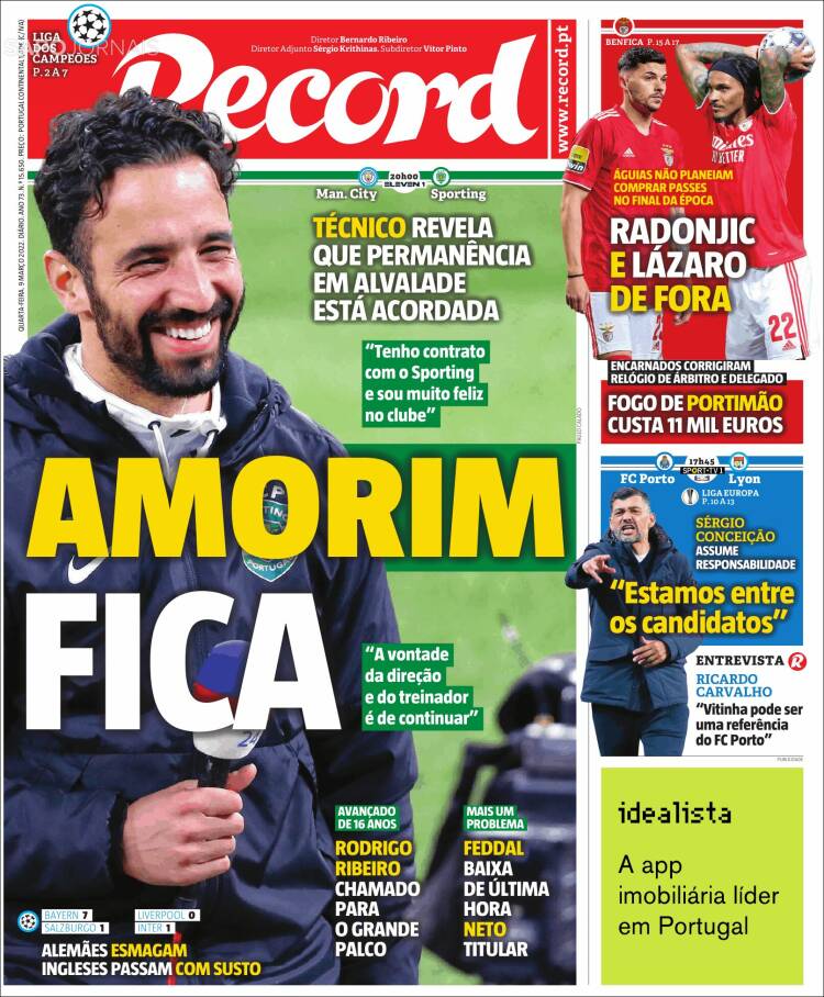 Portada de Record (Portugal)