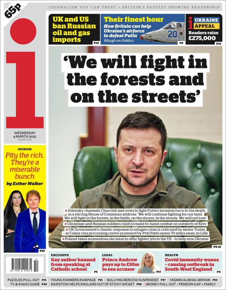 Portada de The i (Reino Unido)