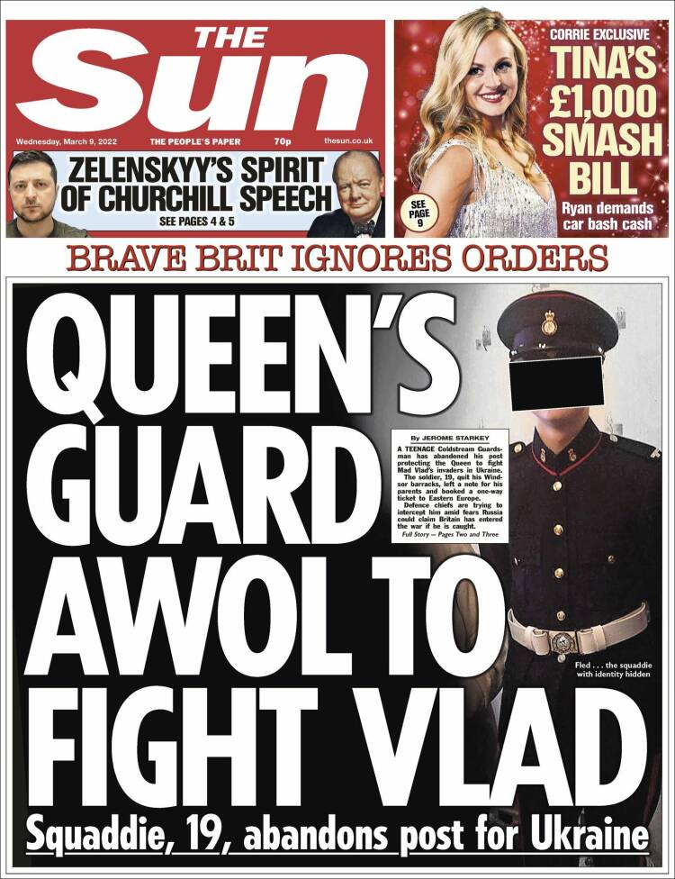 Portada de The Sun (Reino Unido)