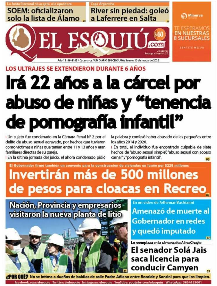 Portada de El Esquiu (Argentina)