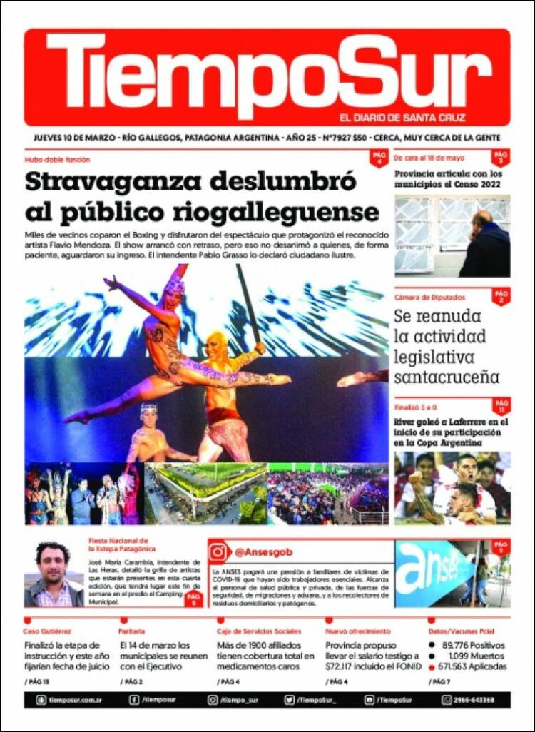 Portada de Tiempo Sur (Argentina)