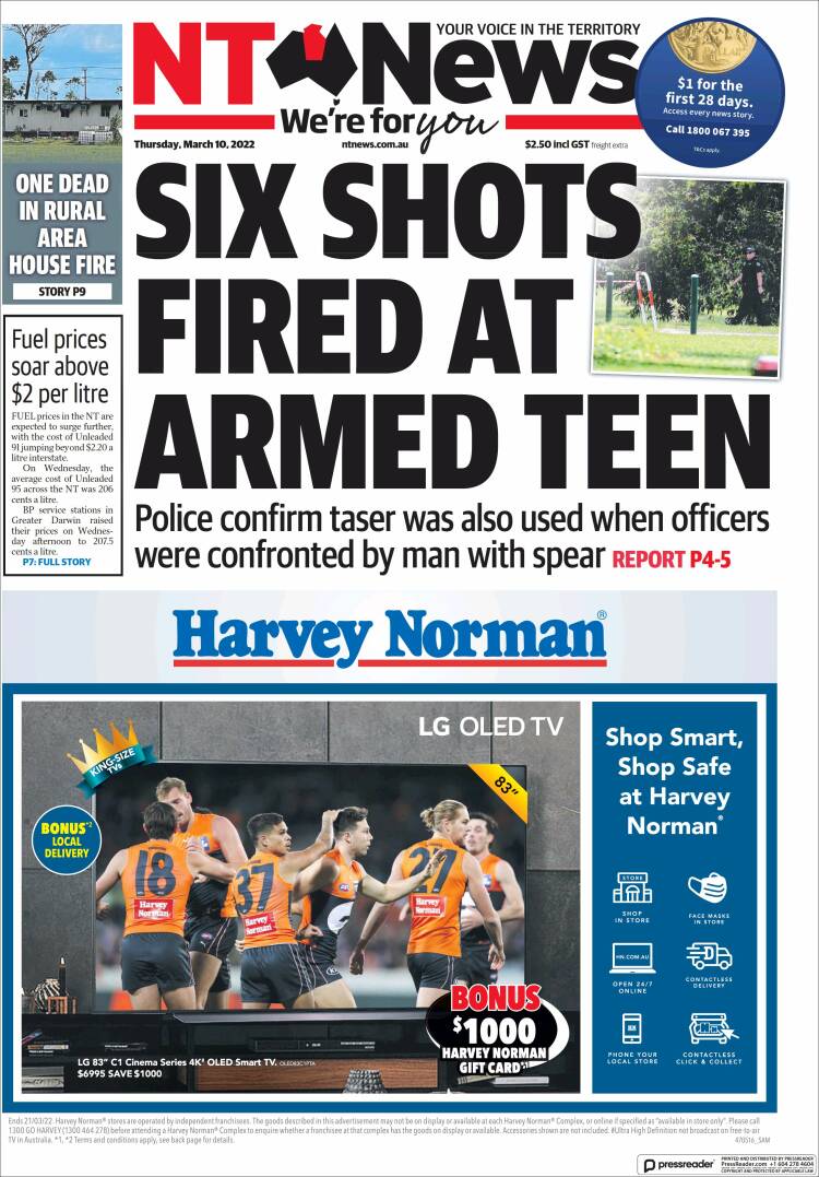 Portada de Northern Territory News (Australia)