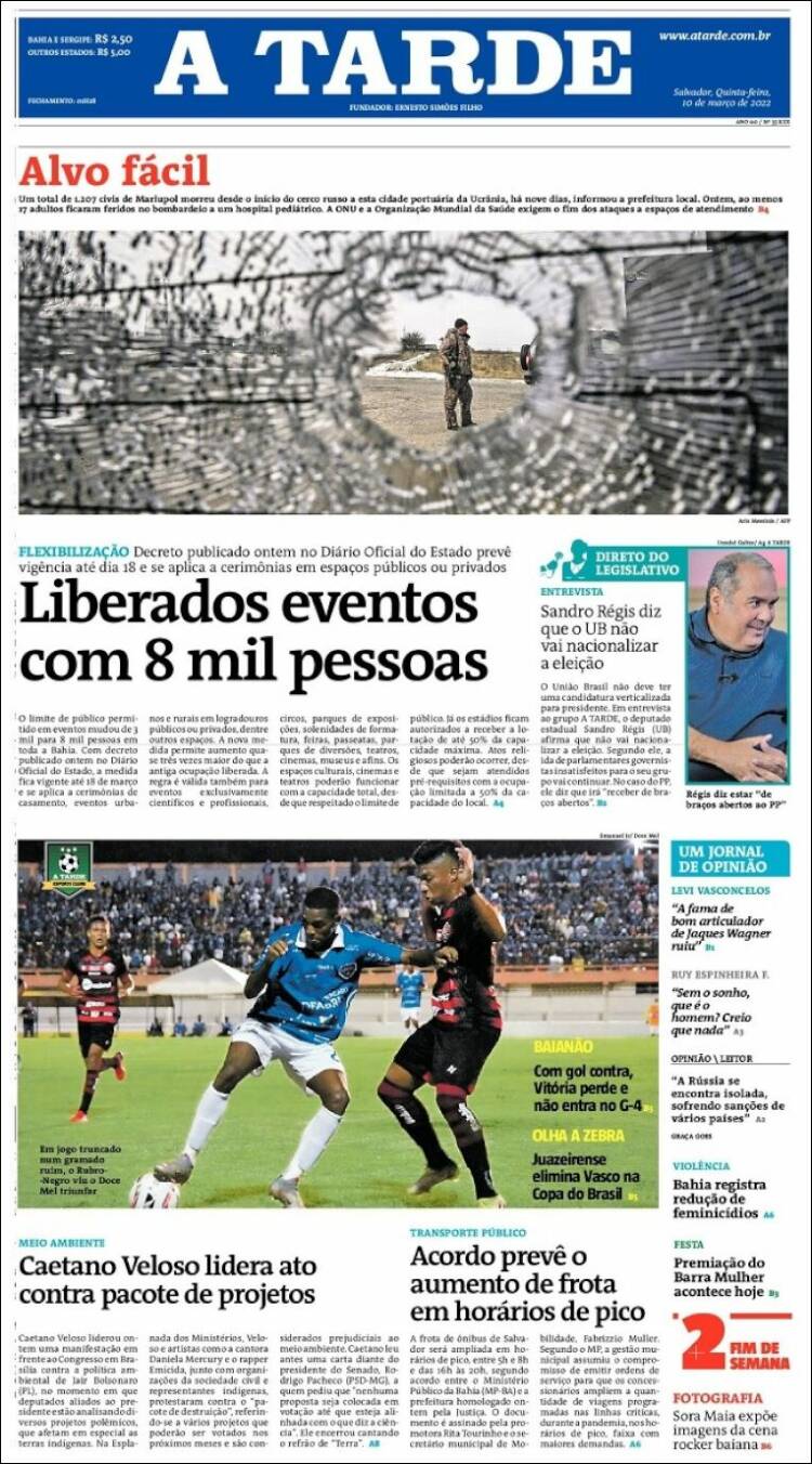 Portada de Diário A Tarde (Brasil)