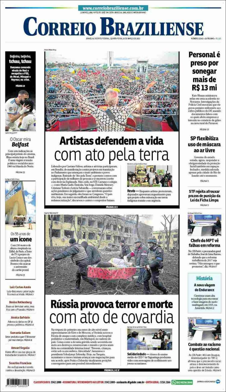 Portada de Correio Braziliense (Brasil)