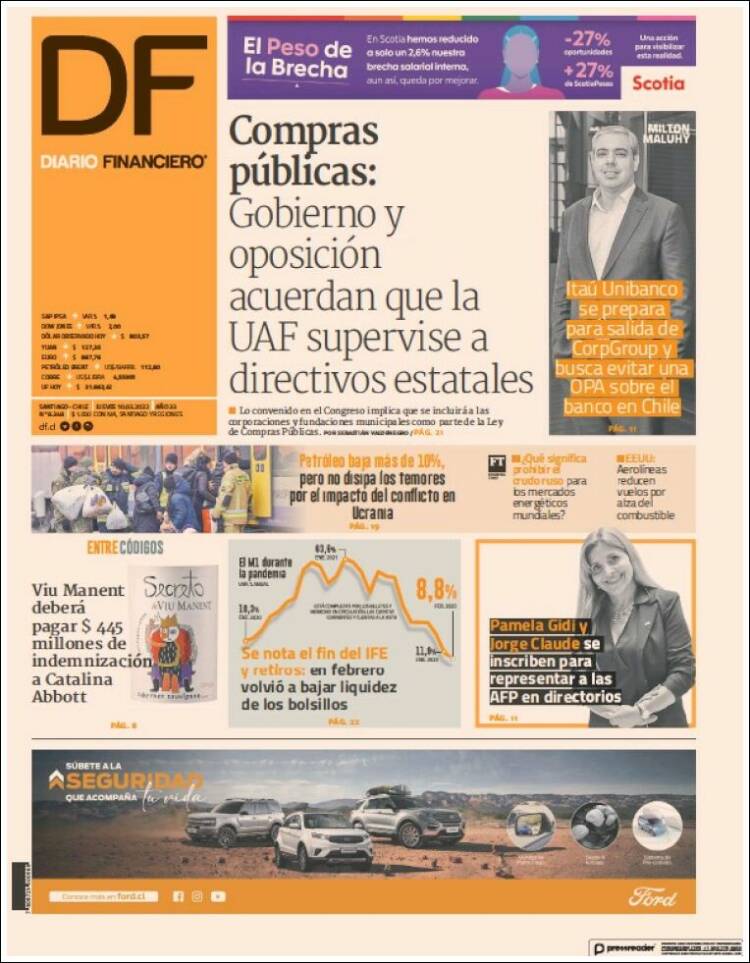 Portada de Diario Financiero (Chile)