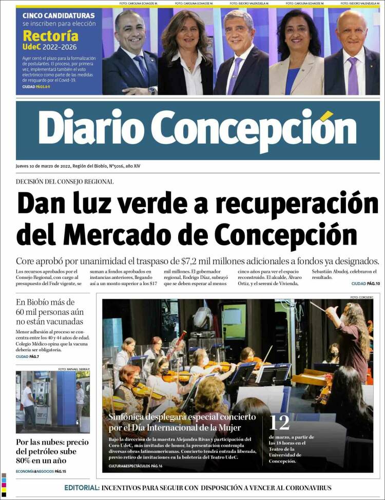 Portada de Diario de Concepción (Chile)