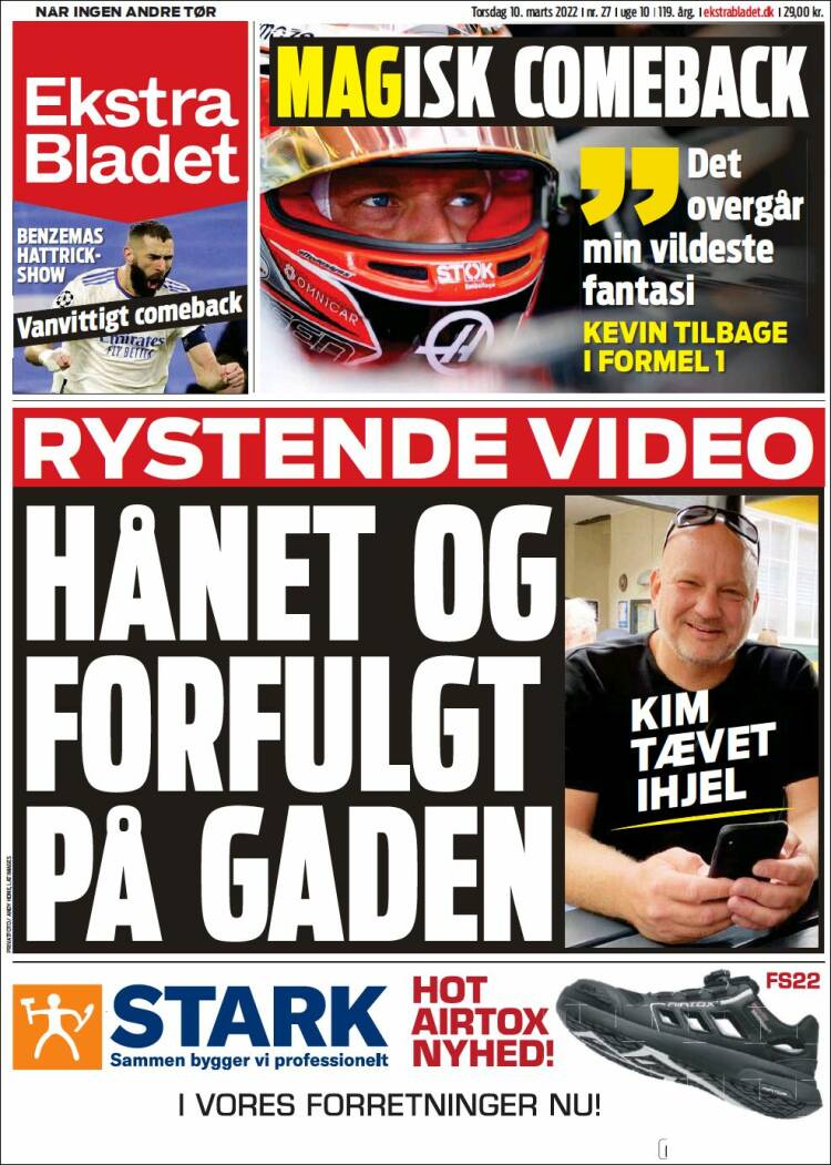Portada de Ekstra Bladet (Dinamarca)