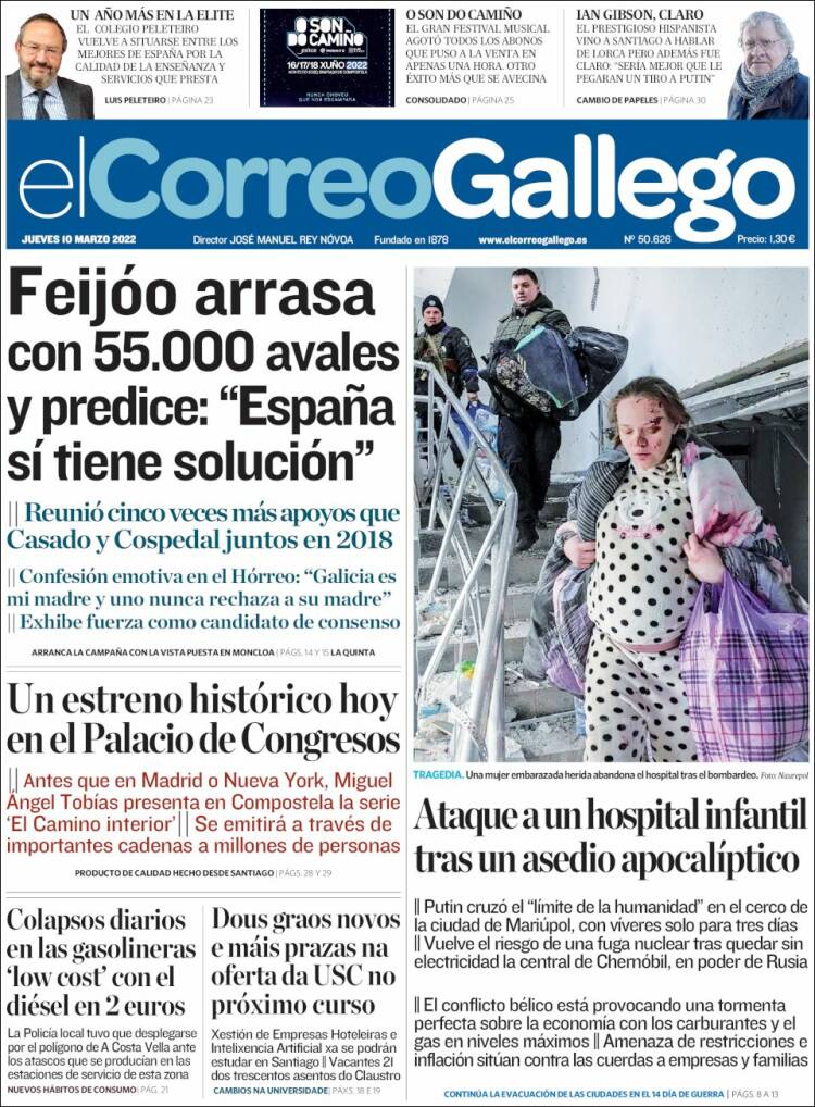 Portada de El Correo Gallego (España)
