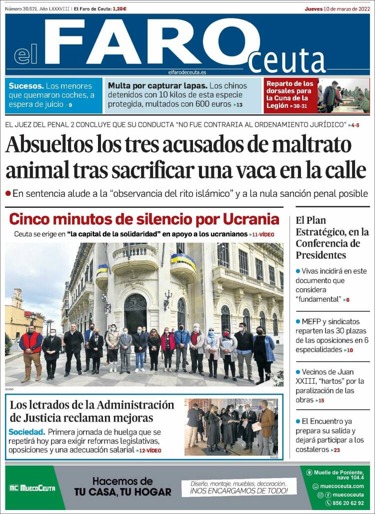 Portada de El Faro de Ceuta (España)