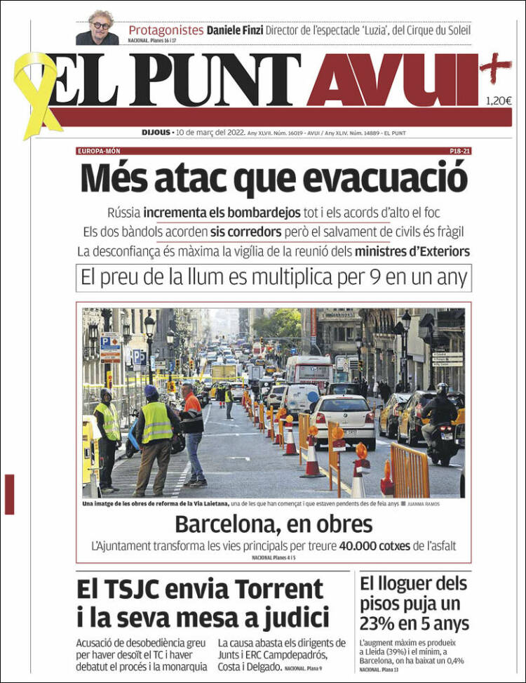 Portada de El Punt Avui (España)