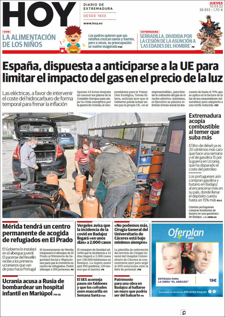 Portada de Hoy - Caceres (España)