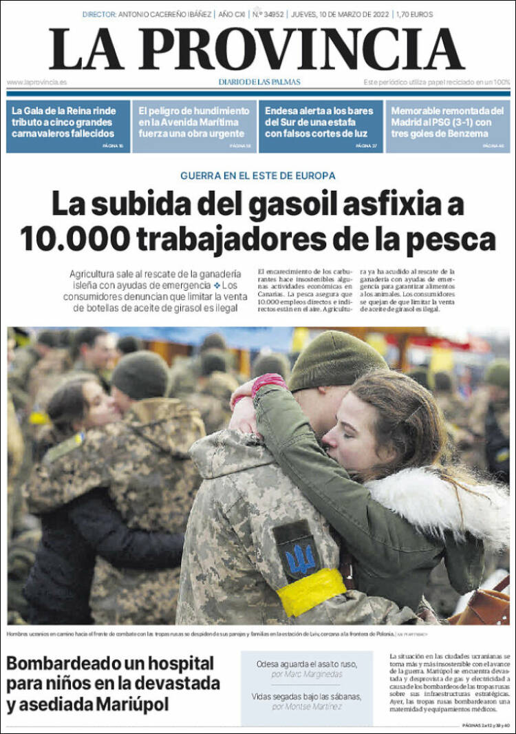 Portada de La Provincia (España)