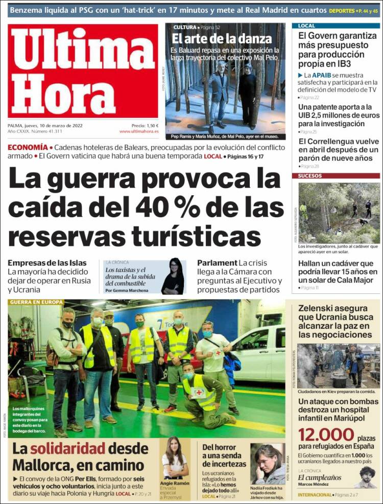 Portada de Última Hora (España)