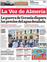 Portada de La Voz de Almería (España)