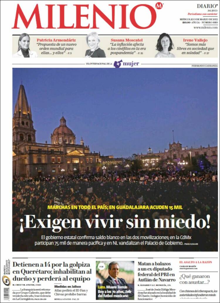Portada de Milenio - Jalisco (M&eacute;xico)