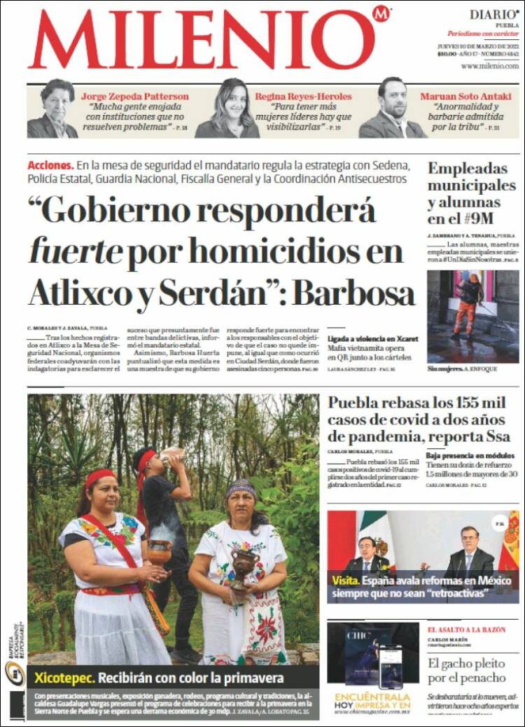 Portada de Milenio de Puebla (M&eacute;xico)