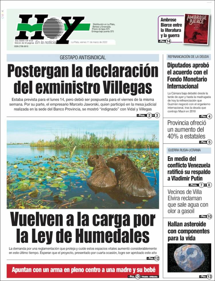 Portada de Diario Hoy (Argentina)