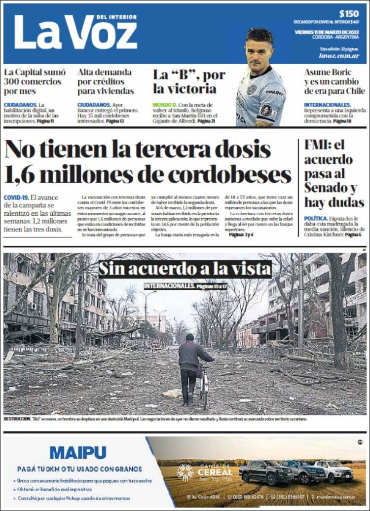 Portada de La Voz del Interior (Argentina)