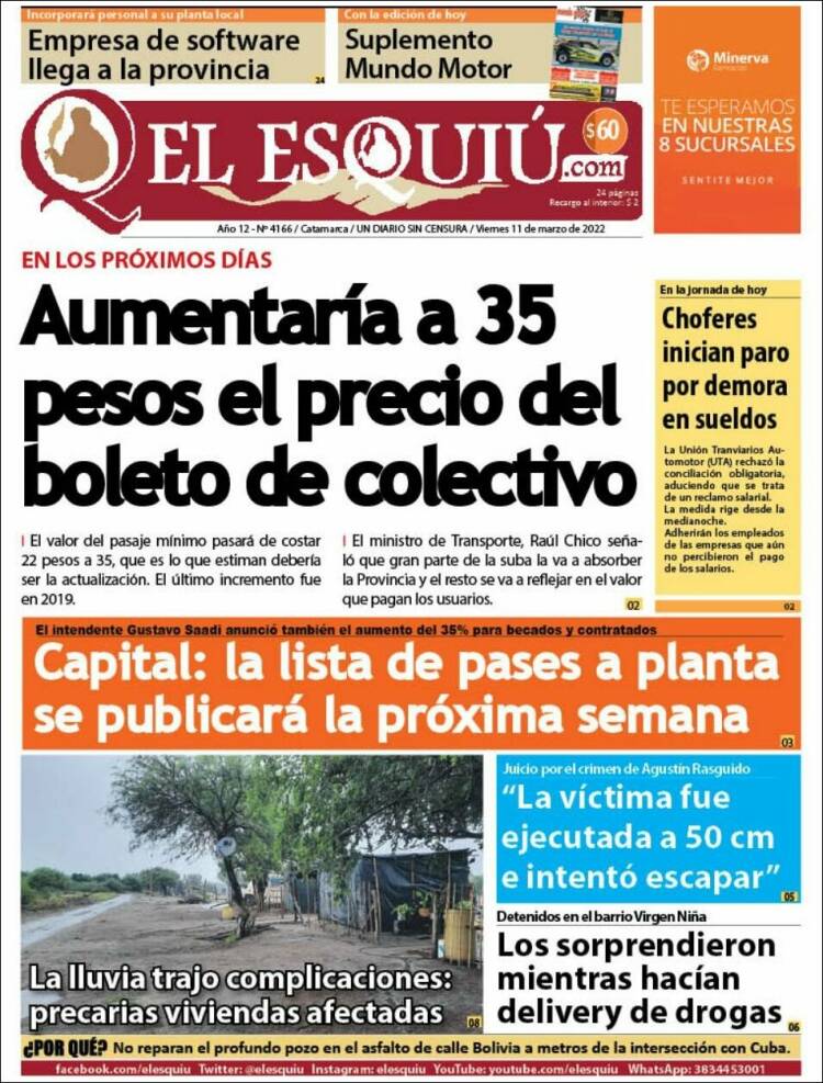 Portada de El Esquiu (Argentina)