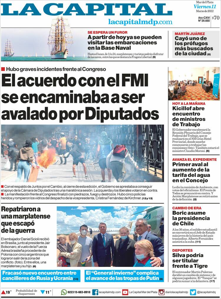 Portada de Diario La Capital - Mar del Plata (Argentina)