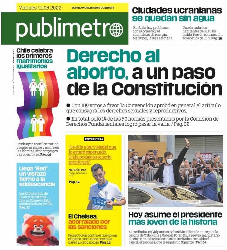 Portada de Publimetro (Chile)