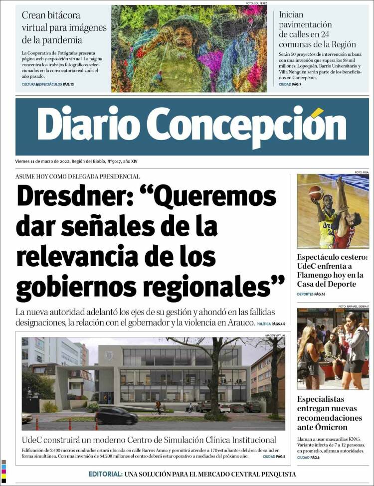 Portada de Diario de Concepción (Chile)