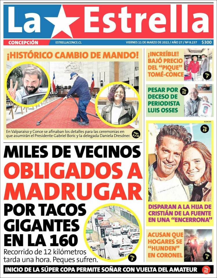 Portada de La Estrella de Concepción (Chile)