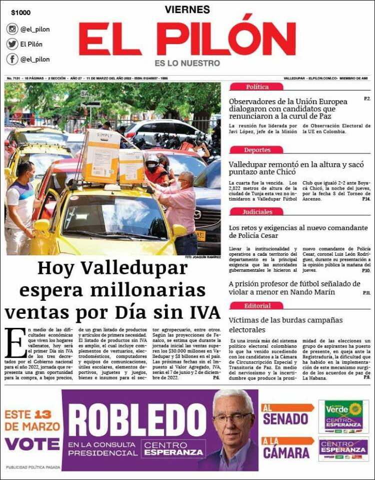 Portada de El Pilón (Colombia)