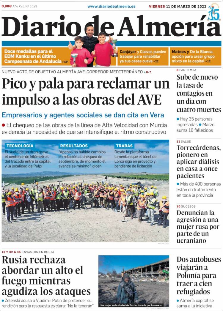 Portada de Diario de Almería (España)