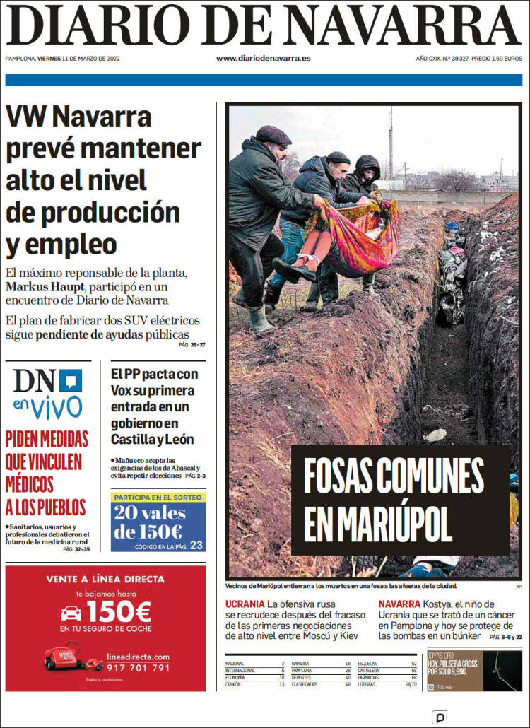 Portada de Diario de Navarra (España)