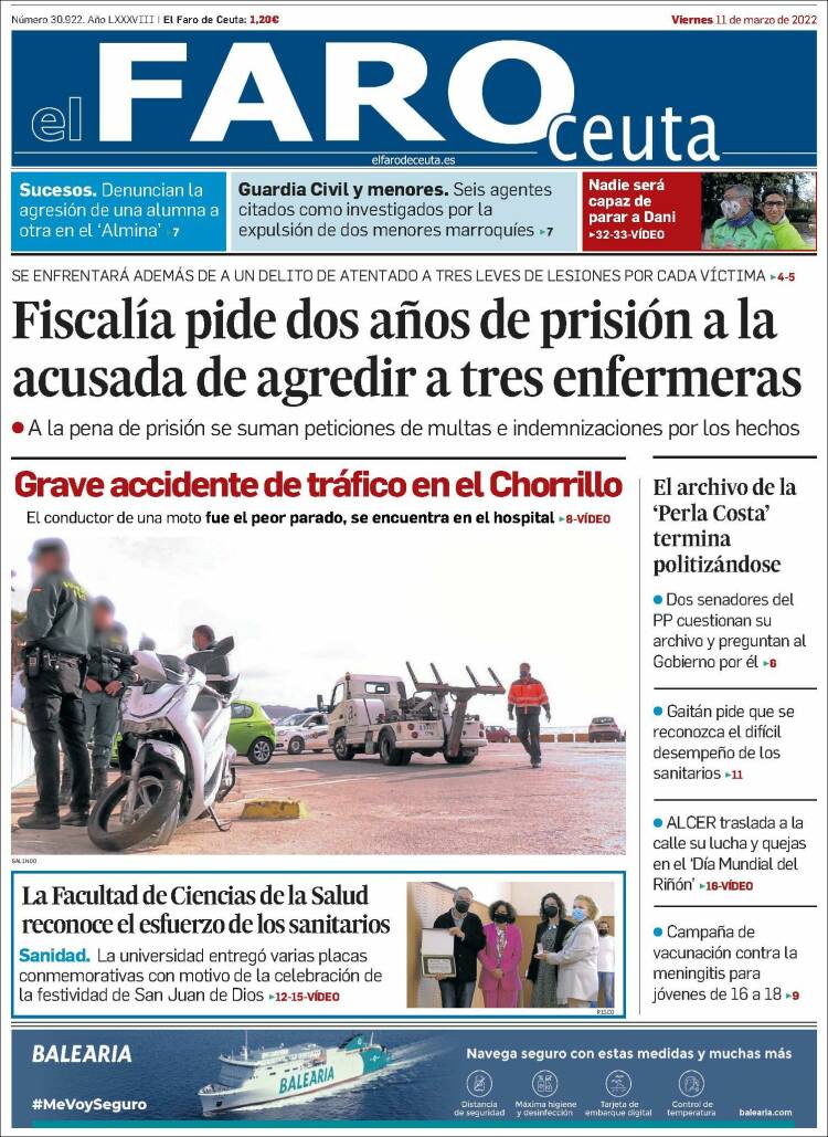 Portada de El Faro de Ceuta (España)