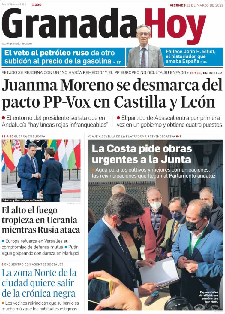 Portada de Granada Hoy (España)