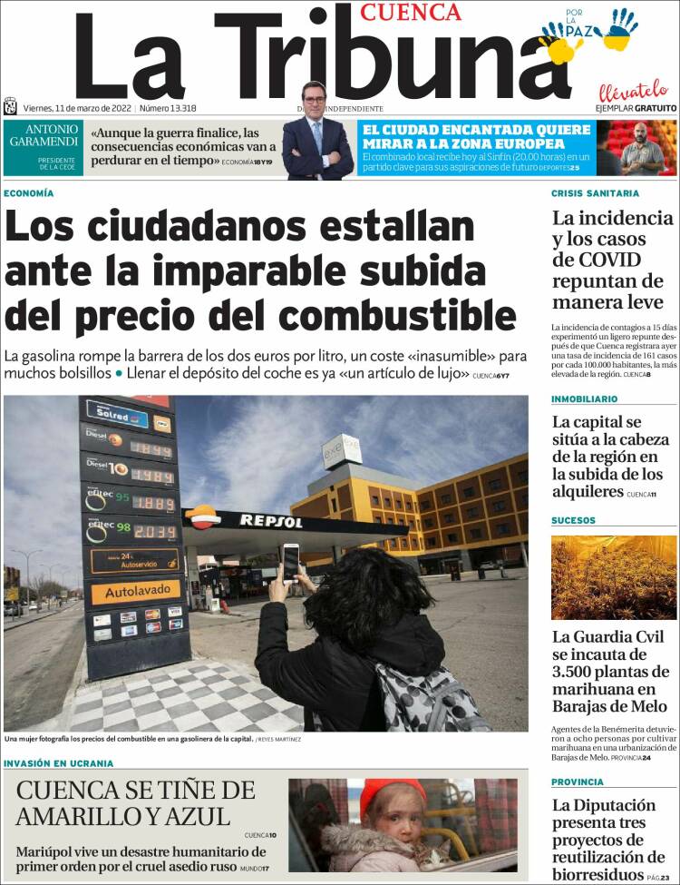 Portada de La Tribuna de Cuenca (España)
