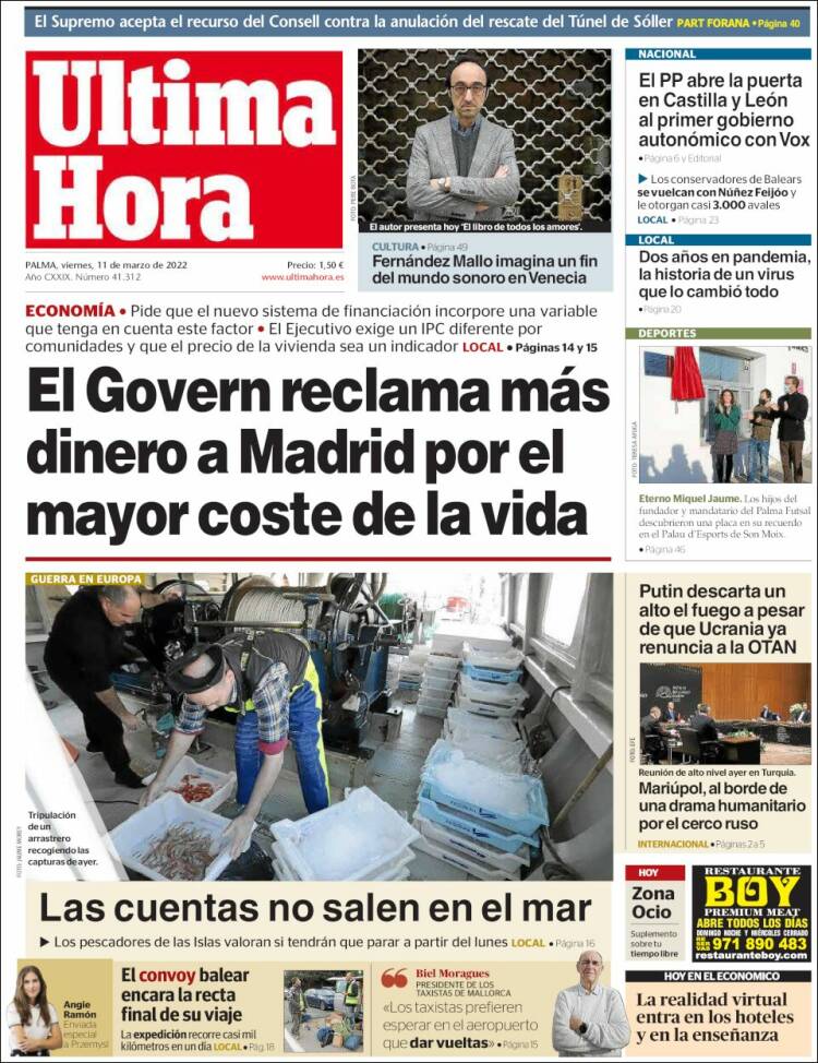 Portada de Última Hora (España)