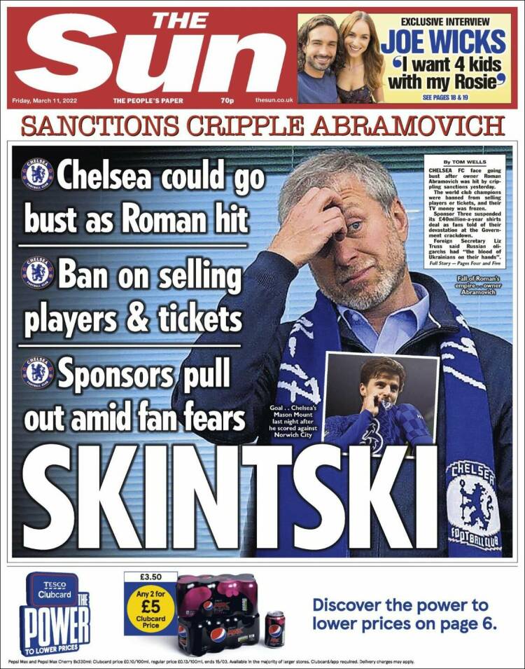Portada de The Sun (Reino Unido)