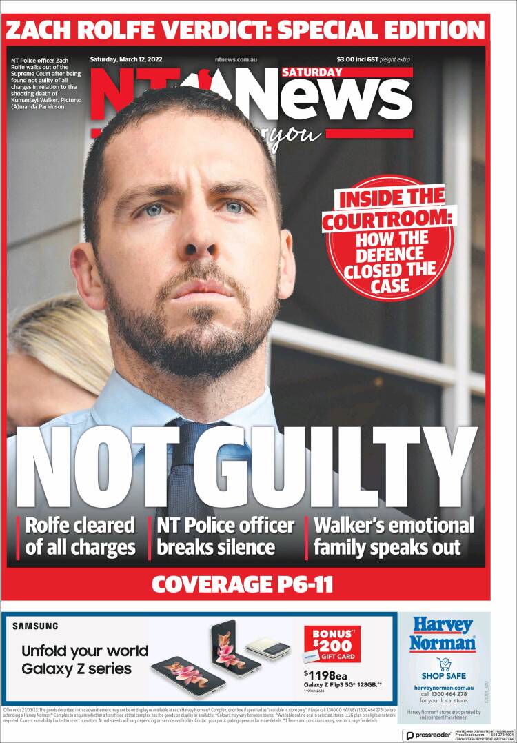 Portada de Northern Territory News (Australia)