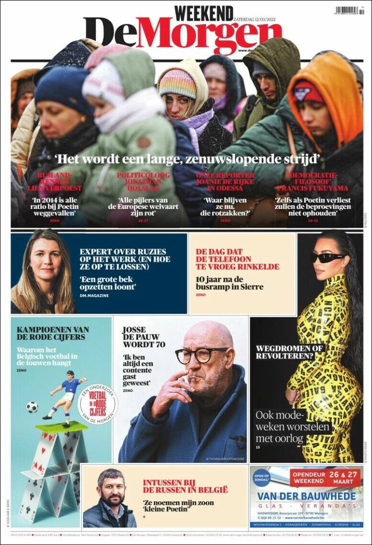 Portada de De Morgen (B&eacute;lgica)