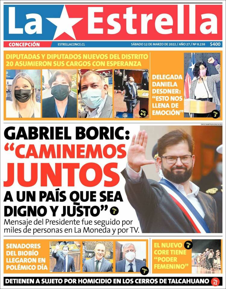 Portada de La Estrella de Concepción (Chile)
