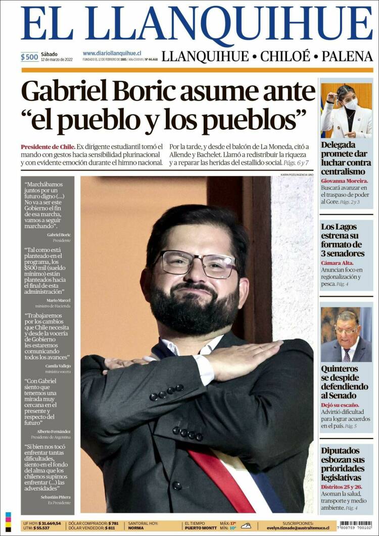 Portada de El Llanquihue (Chile)