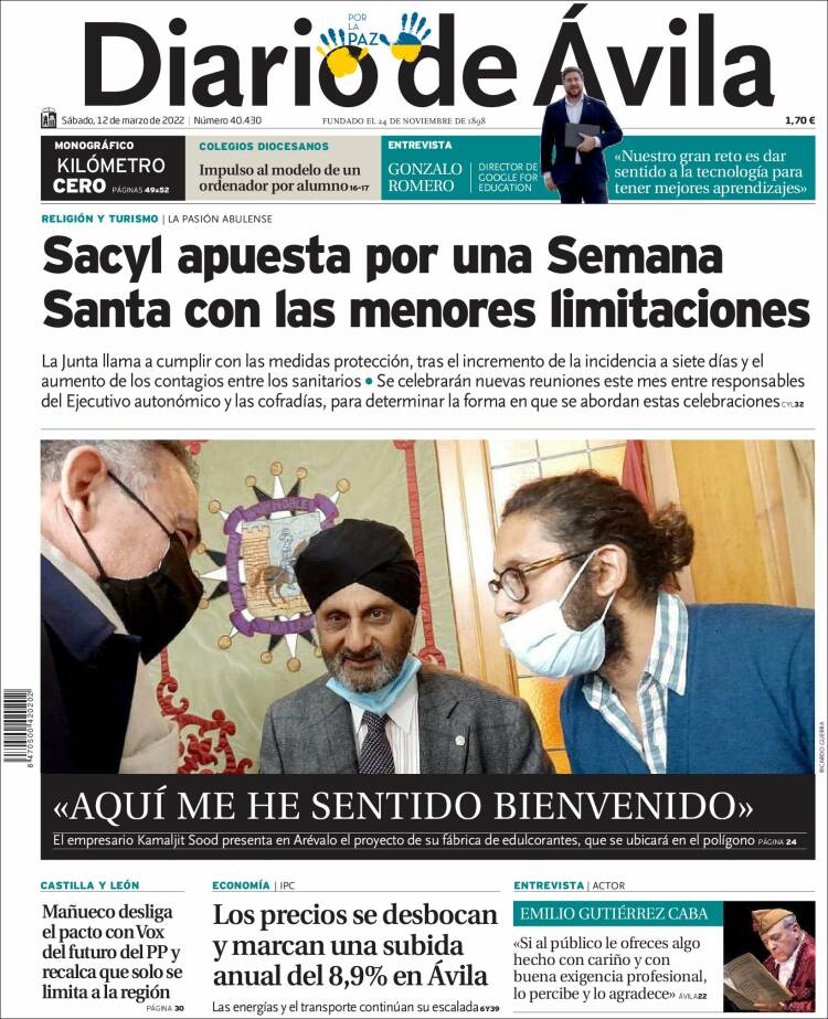 Portada de Diario de Ávila (Espa&ntilde;a)