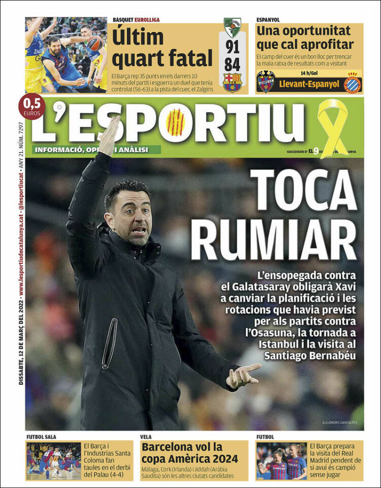 Portada de L'Esportiu (Espa&ntilde;a)