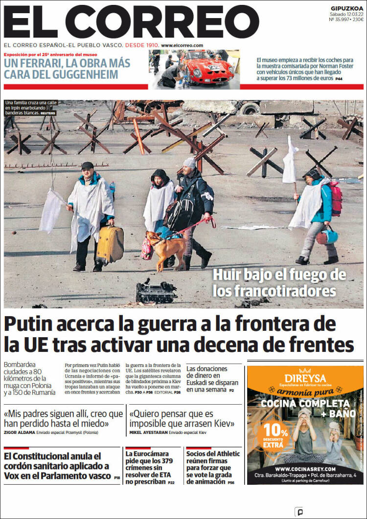 Portada de El Correo - Guipuzcoa (España)