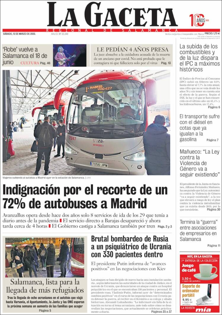 Portada de La Gaceta de Salamanca (Espa&ntilde;a)