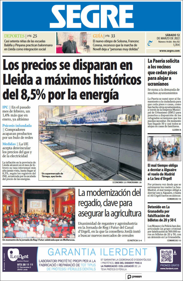 Portada de Segre  (Espa&ntilde;a)