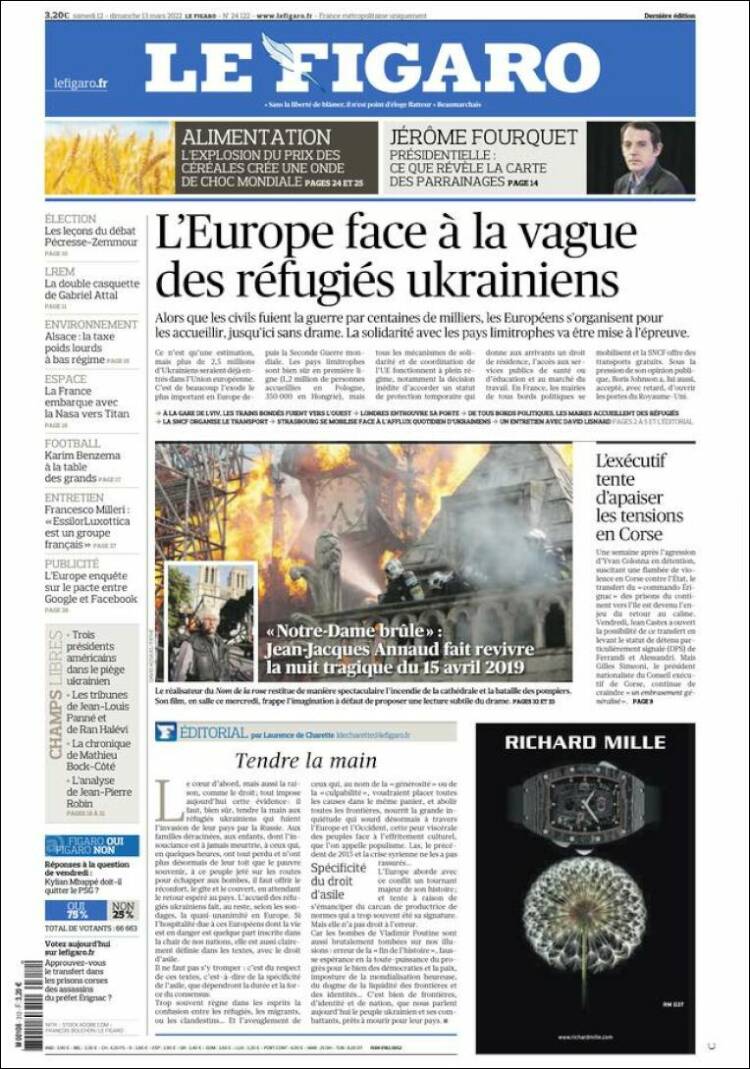 Portada de Le Figaro (Francia)